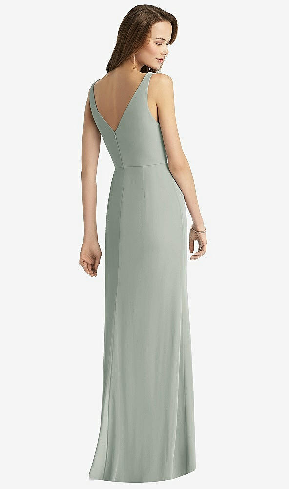 【STYLE: TH016】Sleeveless V-Back Long Trumpet Gown【COLOR: Willow Green】