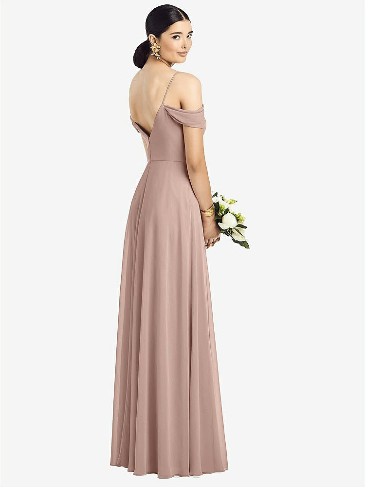 【STYLE: 1526】Cold-Shoulder V-Back Chiffon Maxi Dress【COLOR: Bliss】