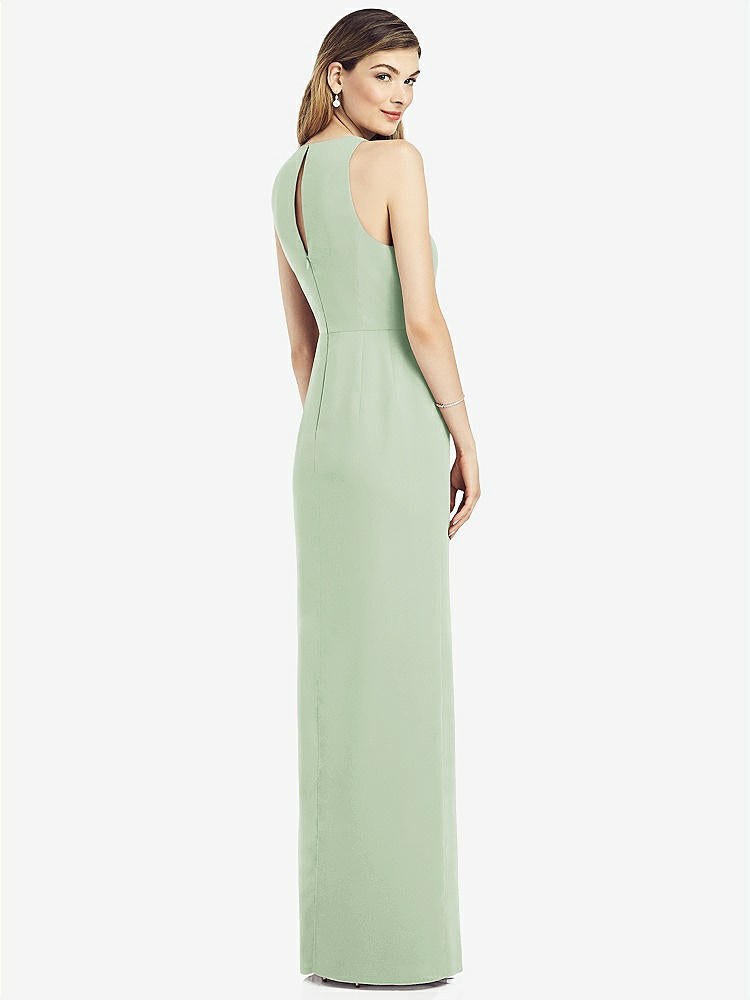 【NEW】【STYLE: 6818】ノースリーブ シフォン ドレス ドレープ フロント スリット【COLOR: Celadon】【SIZE: 00-30W】