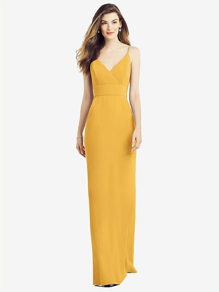 【STYLE: 6824】V-Back Spaghetti Strap Maxi Dress with Pockets【COLOR: NYC Yellow】