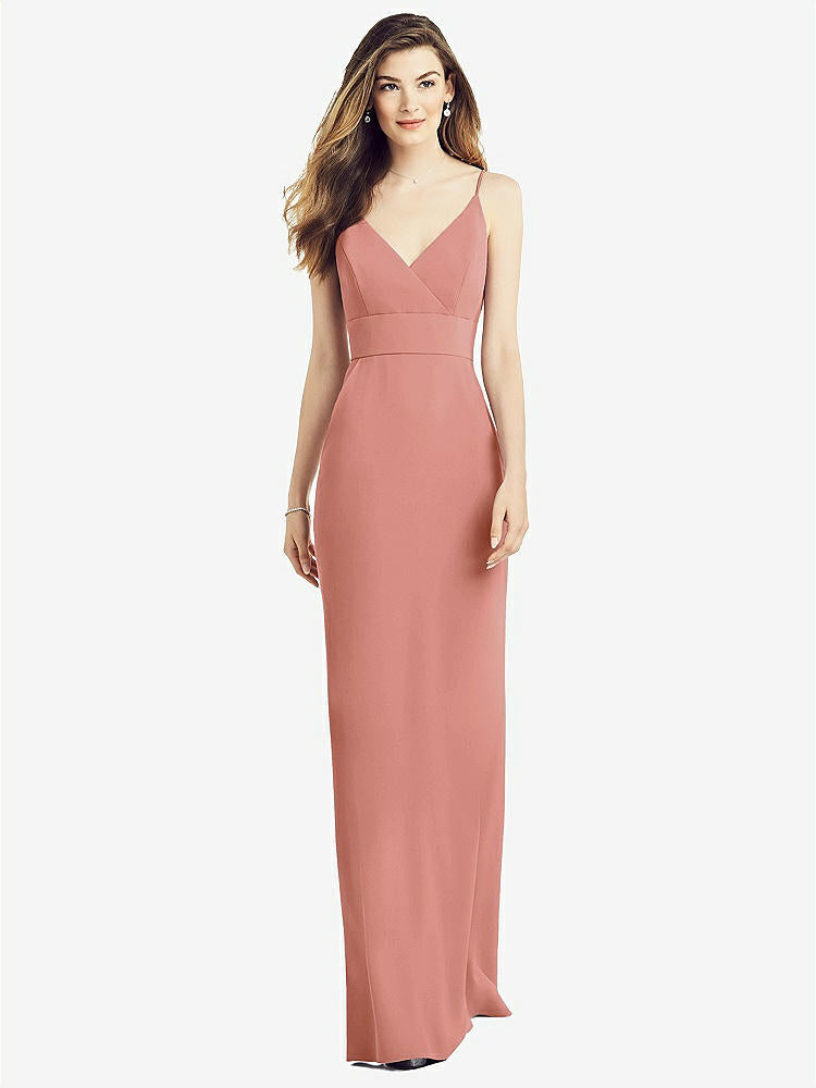 【STYLE: 6824】V-Back Spaghetti Strap Maxi Dress with Pockets【COLOR: Desert Rose】