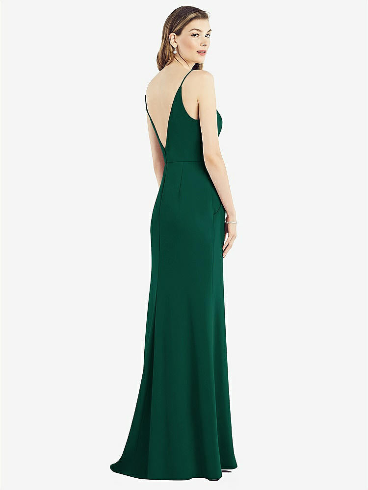 【NEW】【STYLE: 6824】Vバック スパゲッティ ストラップ マキシ ドレス ポケット付き【COLOR: Hunter Green】【SIZE: 00-30W】