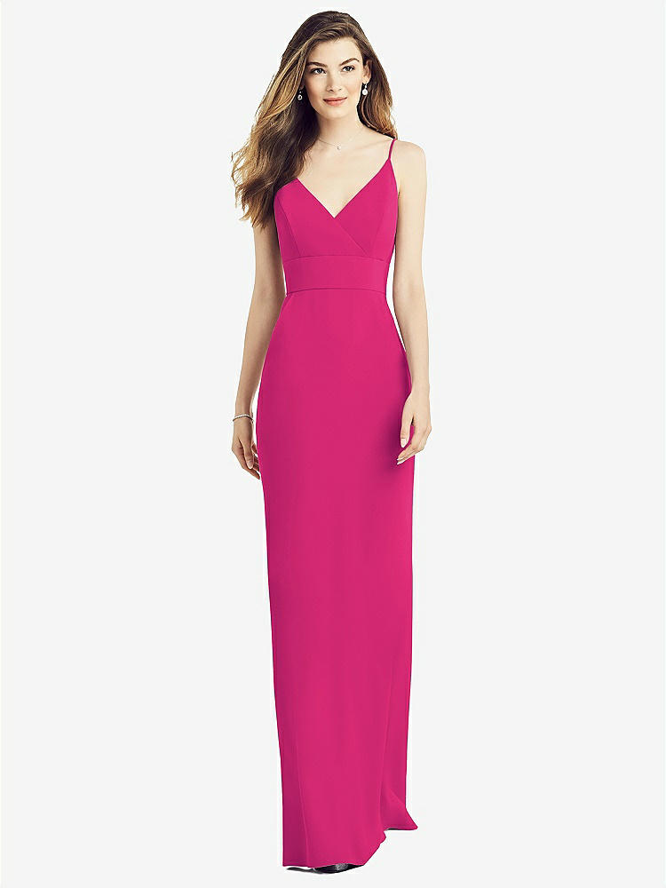 【NEW】【STYLE: 6824】Vバック スパゲッティ ストラップ マキシ ドレス ポケット付き【COLOR: Think Pink】【SIZE: 00-30W】