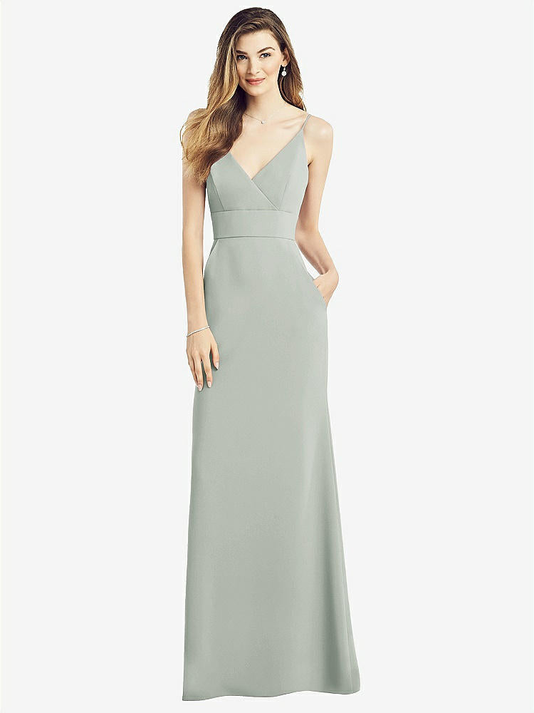 【STYLE: 6824】V-Back Spaghetti Strap Maxi Dress with Pockets【COLOR: Willow Green】