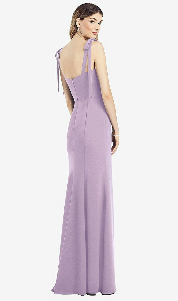 【NEW】【STYLE: 6826】脂肪 タイショルダー クレープ トランペット ガウン 前面 スリット【COLOR: Pale Purple】【SIZE: 00-30W】