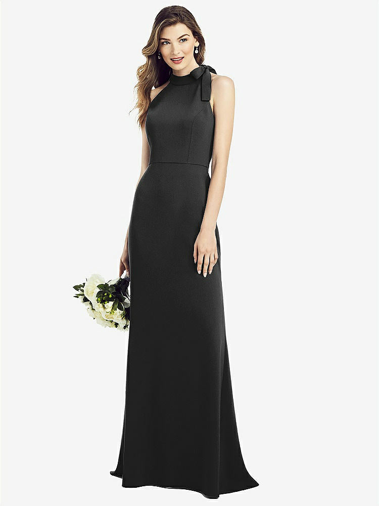 【NEW】【STYLE: 6827】ボウネック オープンバック トランペット ガウン【COLOR: Black】【SIZE: 00-30W】
