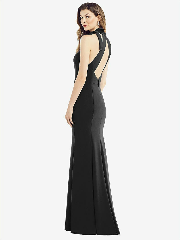 【NEW】【STYLE: 6827】ボウネック オープンバック トランペット ガウン【COLOR: Black】【SIZE: 00-30W】