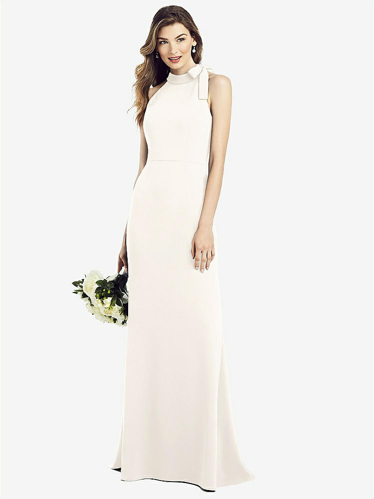 【STYLE: 6827】Bow-Neck Open-Back Trumpet Gown【COLOR: Ivory】