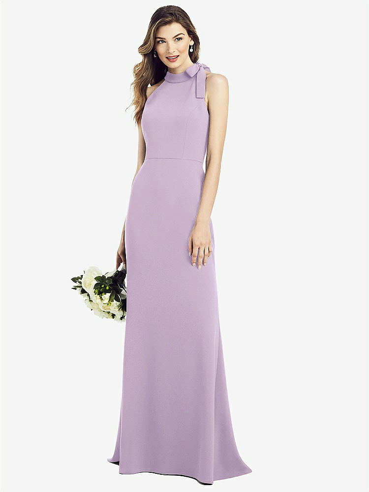 【STYLE: 6827】Bow-Neck Open-Back Trumpet Gown【COLOR: Pale Purple】
