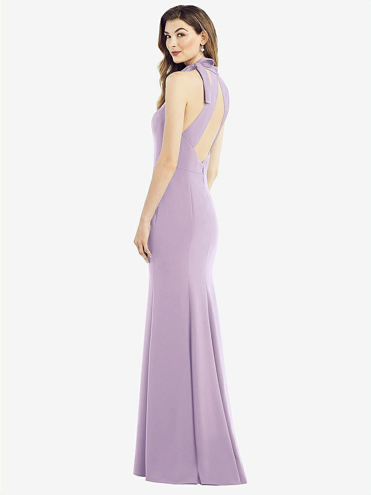 【STYLE: 6827】Bow-Neck Open-Back Trumpet Gown【COLOR: Pale Purple】