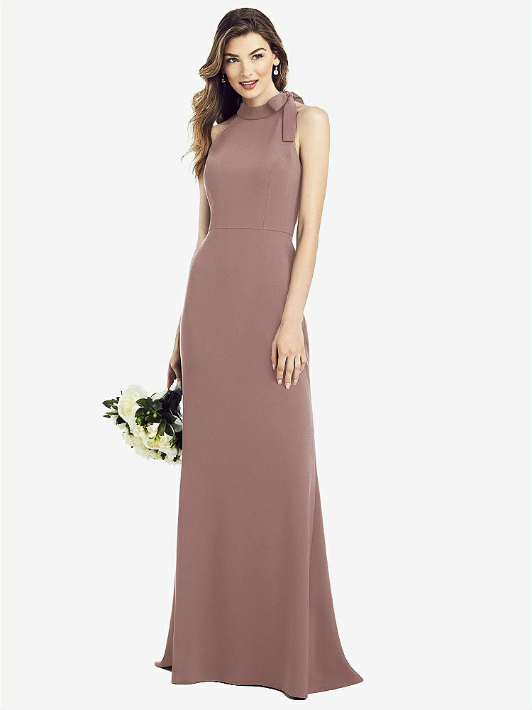 【STYLE: 6827】Bow-Neck Open-Back Trumpet Gown【COLOR: Sienna】
