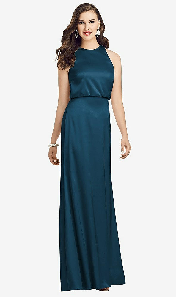 【STYLE: 3055】Sleeveless Blouson Bodice Trumpet Gown【COLOR: Atlantic Blue】
