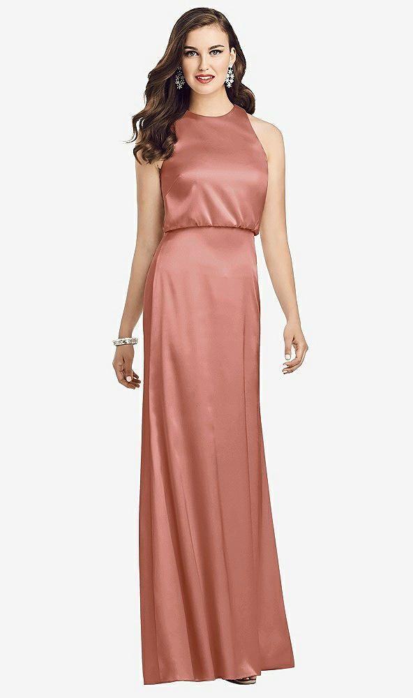【STYLE: 3055】Sleeveless Blouson Bodice Trumpet Gown【COLOR: Desert Rose】