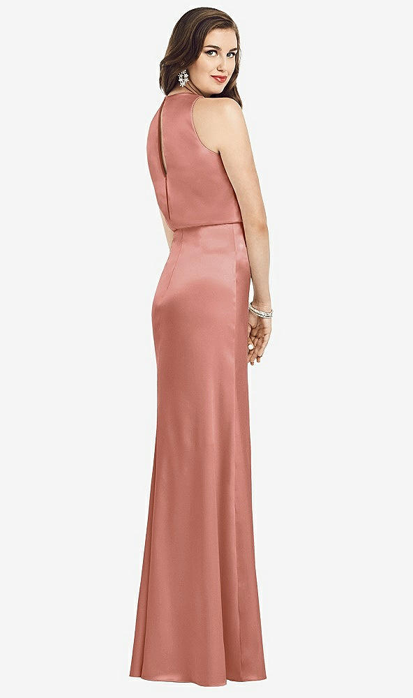 【STYLE: 3055】Sleeveless Blouson Bodice Trumpet Gown【COLOR: Desert Rose】