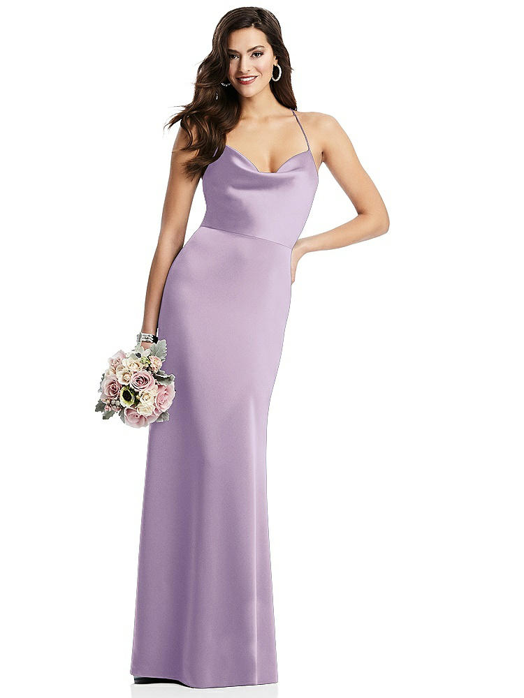 【NEW】【STYLE: 3056】カウルネック クリス クロス 背中 スリップ ドレス【COLOR: Pale Purple】【SIZE: 00-30W】