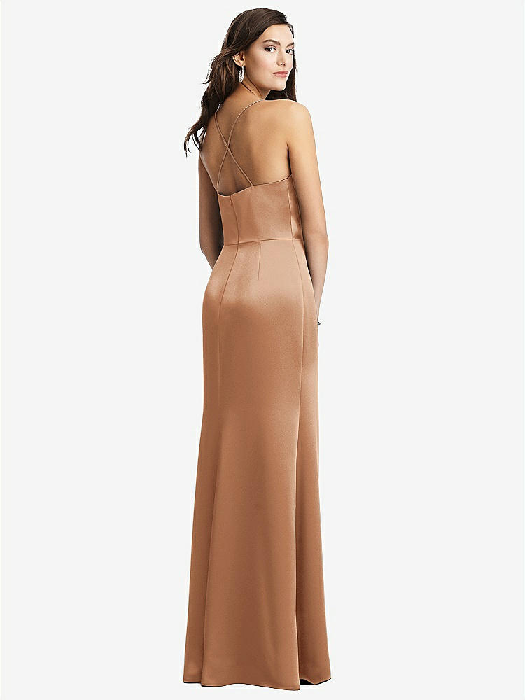 【STYLE: 3056】Cowl-Neck Criss Cross Back Slip Dress【COLOR: Toffee】