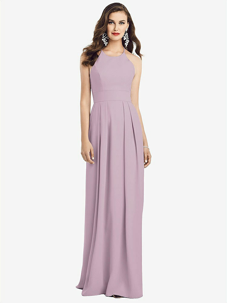 【STYLE: 3058】Criss Cross Back Crepe Halter Dress with Pockets【COLOR: Suede Rose】