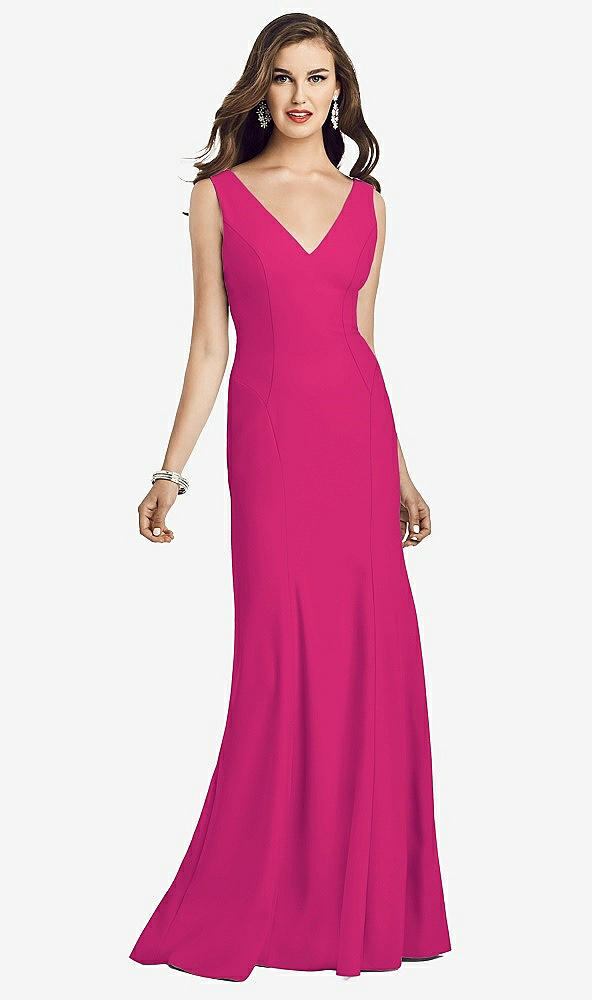 【STYLE: 3060】Sleeveless Seamed Bodice Trumpet Gown【COLOR: Think Pink】