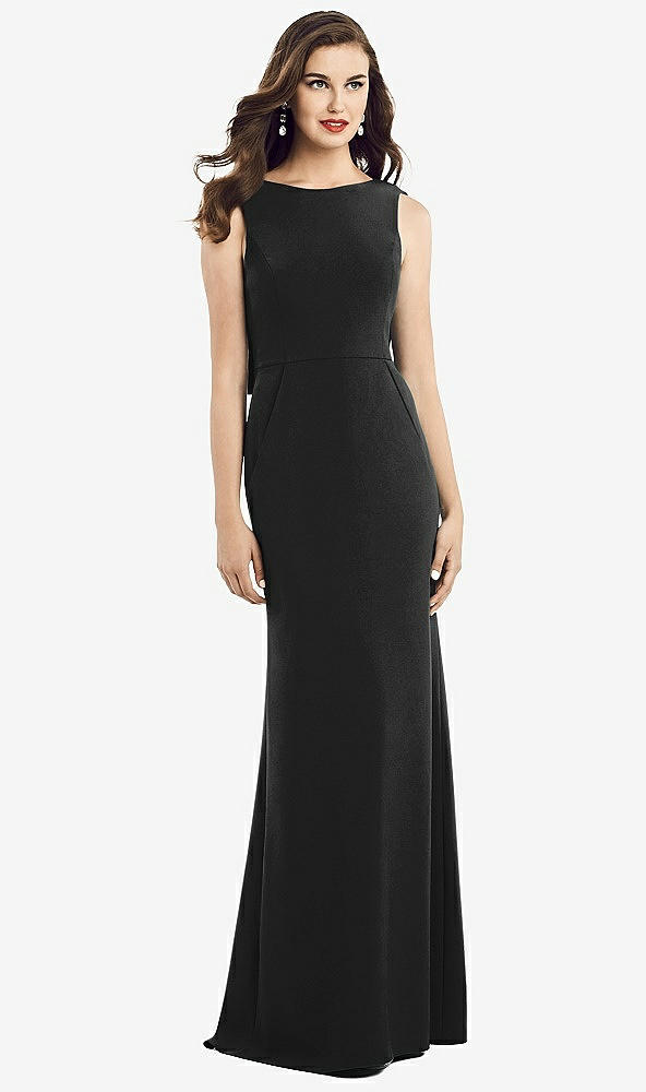【STYLE: 3061】Draped Backless Crepe Dress with Pockets【COLOR: Black】