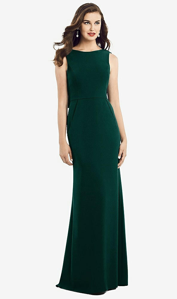 【STYLE: 3061】Draped Backless Crepe Dress with Pockets【COLOR: Evergreen】