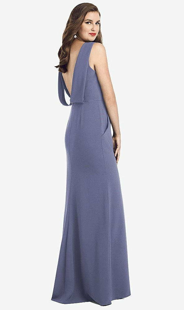 【NEW】【STYLE: 3061】ドレープ バックレス クレープ ドレス ポケット付き【COLOR: French Blue】【SIZE: 00-30W】