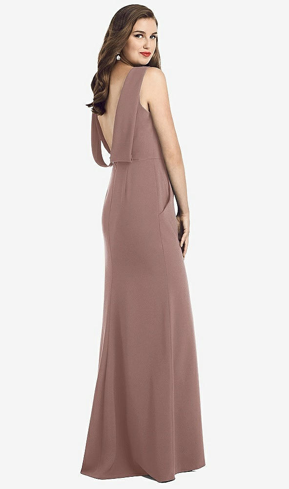 【STYLE: 3061】Draped Backless Crepe Dress with Pockets【COLOR: Sienna】