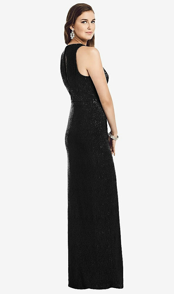 【STYLE: 3063】Sleeveless Scoop Neck Metallic Trumpet Gown【COLOR: Black】