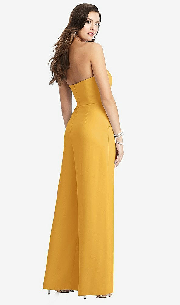 【STYLE: 3066】Strapless Notch Crepe Jumpsuit with Pockets【COLOR: NYC Yellow】
