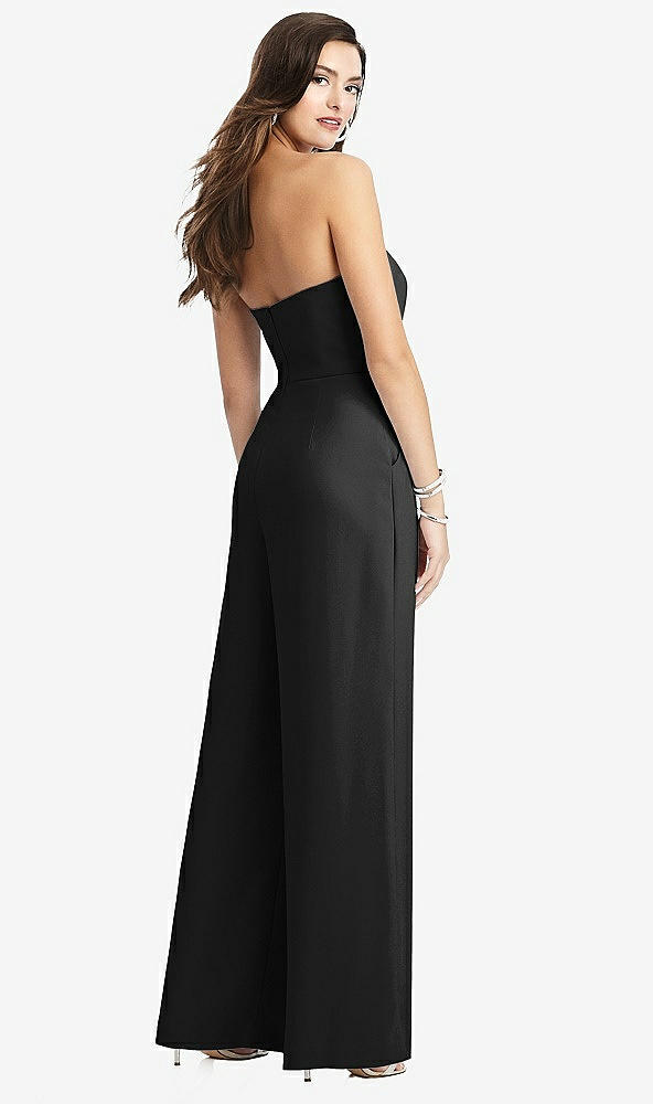 【STYLE: 3066】Strapless Notch Crepe Jumpsuit with Pockets【COLOR: Black】