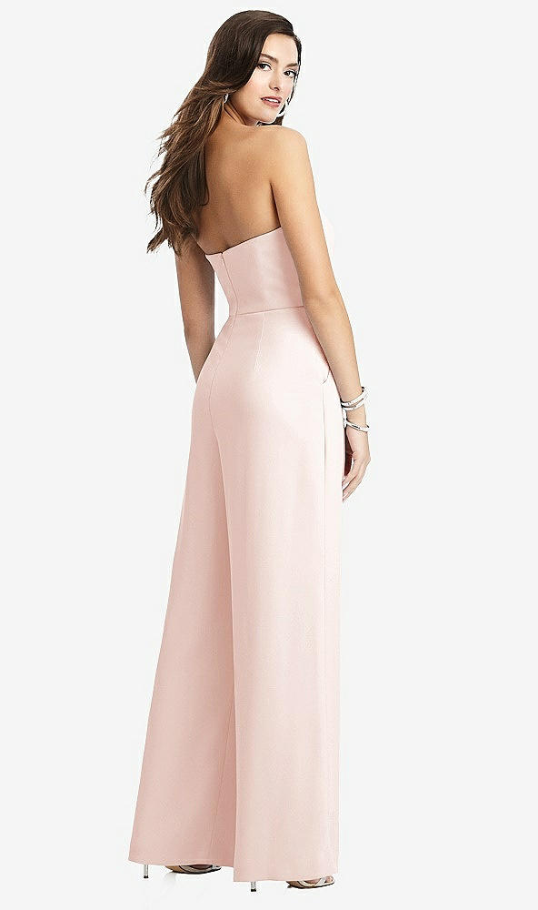 【STYLE: 3066】Strapless Notch Crepe Jumpsuit with Pockets【COLOR: Blush】