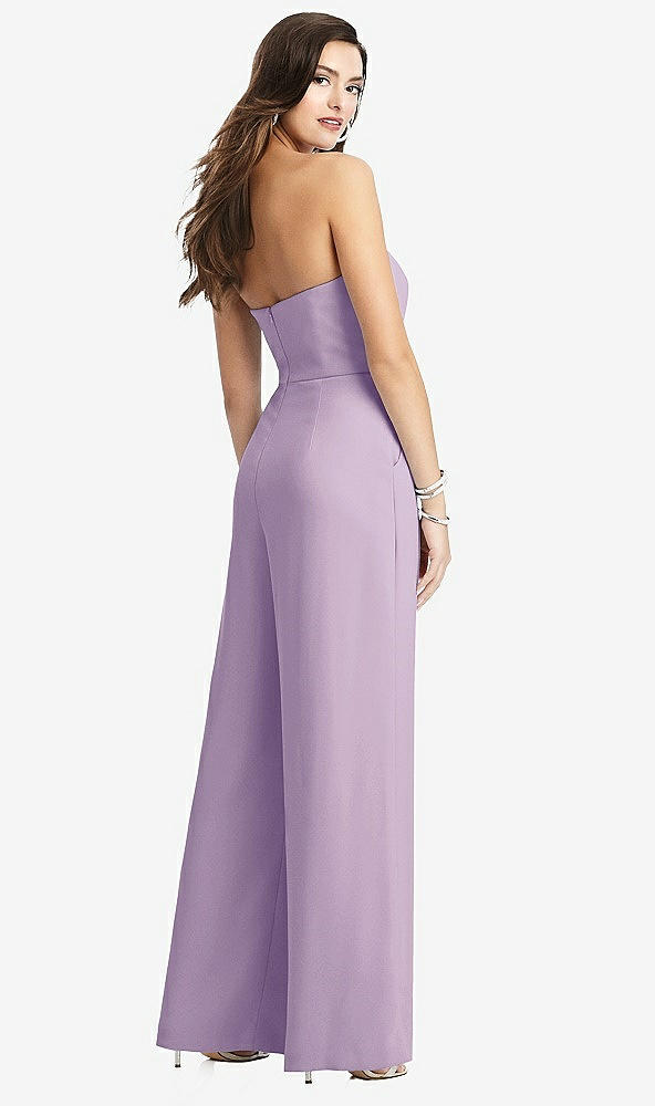 【STYLE: 3066】Strapless Notch Crepe Jumpsuit with Pockets【COLOR: Pale Purple】