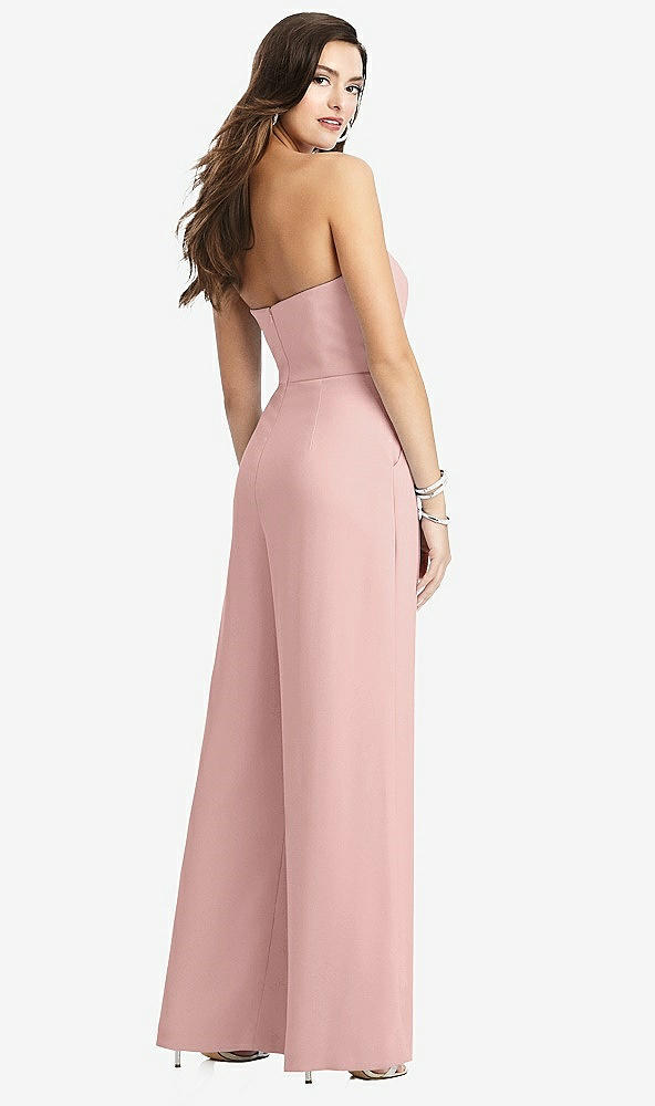 【STYLE: 3066】Strapless Notch Crepe Jumpsuit with Pockets【COLOR: Rose - PANTONE Rose Quartz】