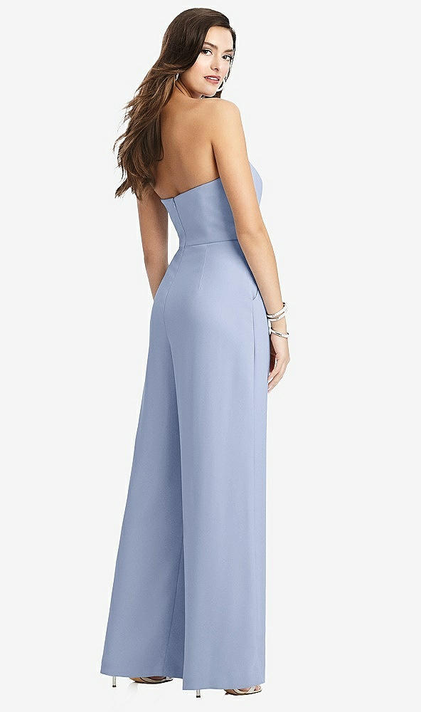【STYLE: 3066】Strapless Notch Crepe Jumpsuit with Pockets【COLOR: Sky Blue】