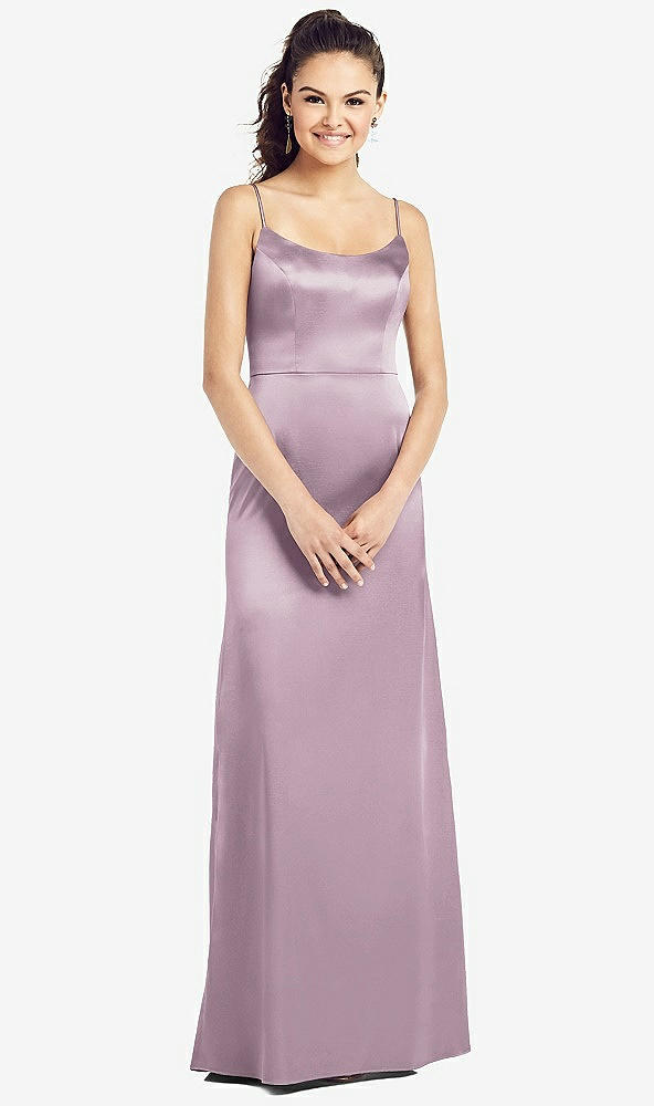 【NEW】【STYLE: TH021】スリム スパゲッティ ストラップ Vバック トランペット ガウン【COLOR: Suede Rose】【SIZE: 00-30W】