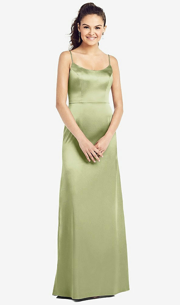 【STYLE: TH021】Slim Spaghetti Strap V-Back Trumpet Gown【COLOR: Mint】