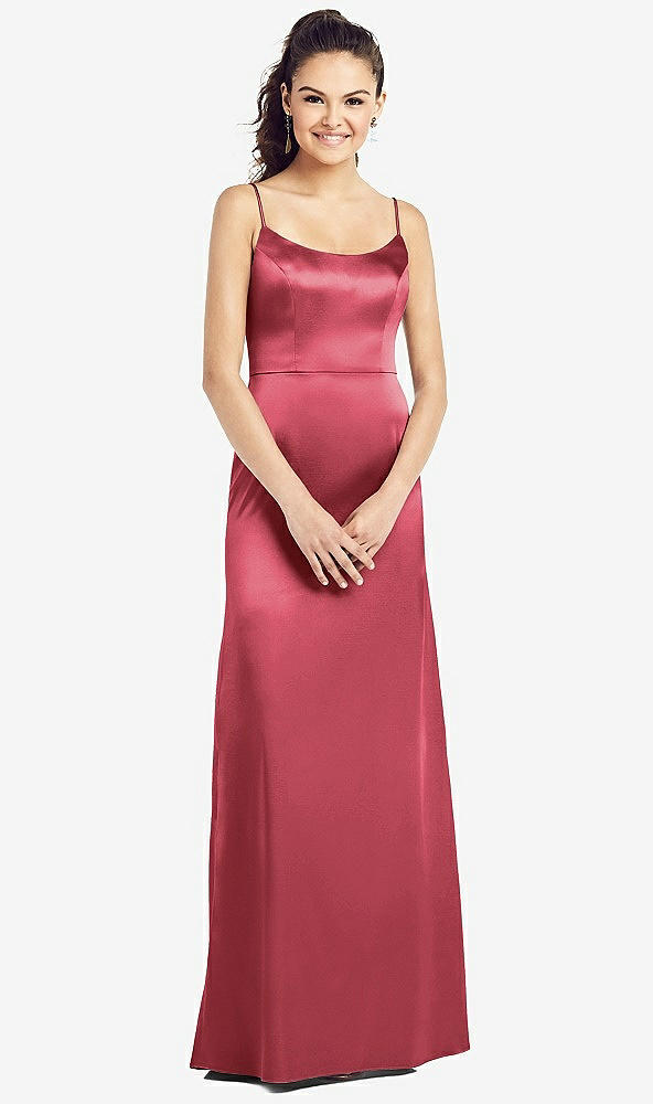 【STYLE: TH021】Slim Spaghetti Strap V-Back Trumpet Gown【COLOR: Nectar】