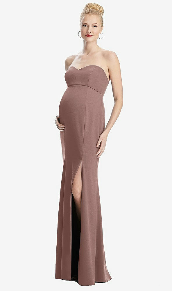 【STYLE: M440】Strapless Crepe Maternity Dress with Trumpet Skirt【COLOR: Sienna】