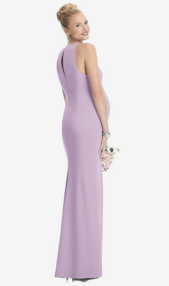 【NEW】【STYLE: M441】ノースリーブ ホルター マタニティ ドレス 前面 スリット【COLOR: Pale Purple】【SIZE: 00-30W】