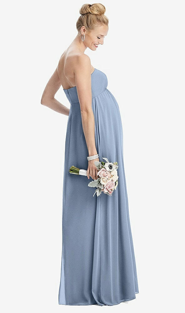 【NEW】【STYLE: M443】ストラップレス シフォン シアレッド スカート マタニティ ドレス【COLOR: Cloudy】【SIZE: 00-30W】