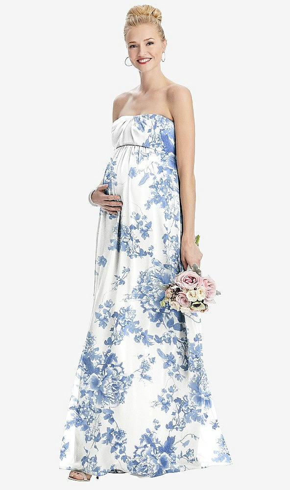 【NEW】【STYLE: M443】ストラップレス シフォン シアレッド スカート マタニティ ドレス【COLOR: Cottage Rose Dusk Blue】【SIZE: 00-30W】