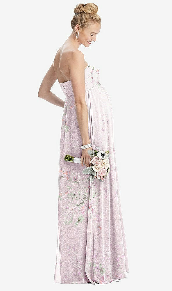 【NEW】【STYLE: M443】ストラップレス シフォン シアレッド スカート マタニティ ドレス【COLOR: Watercolor Print】【SIZE: 00-30W】