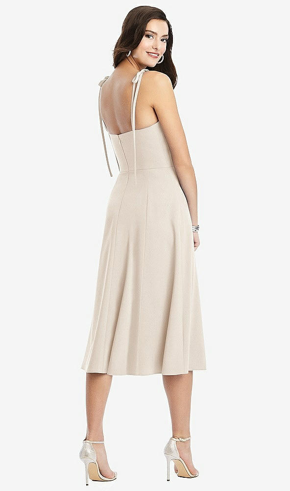 【NEW】【STYLE: 3069】Bustier CREPE MIDI ドレス 調整可能 弓 ストラップ【COLOR: Oat】【SIZE: 00-30W】