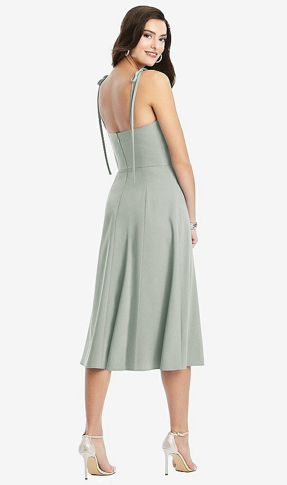 【NEW】【STYLE: 3069】Bustier CREPE MIDI ドレス 調整可能 弓 ストラップ【COLOR: Willow Green】【SIZE: 00-30W】
