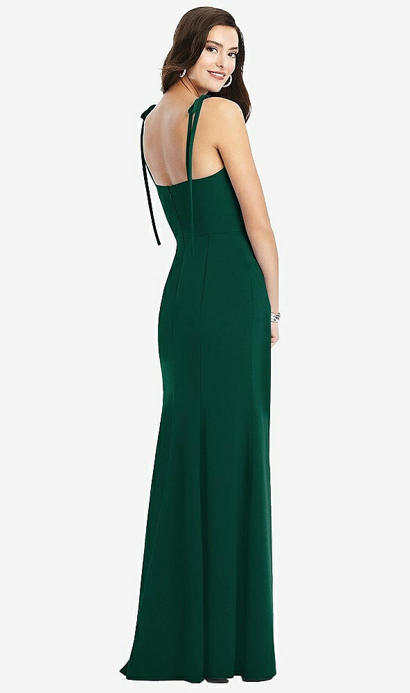 【STYLE: 3070】Bustier Crepe Gown with Adjustable Bow Straps【COLOR: Hunter Green】