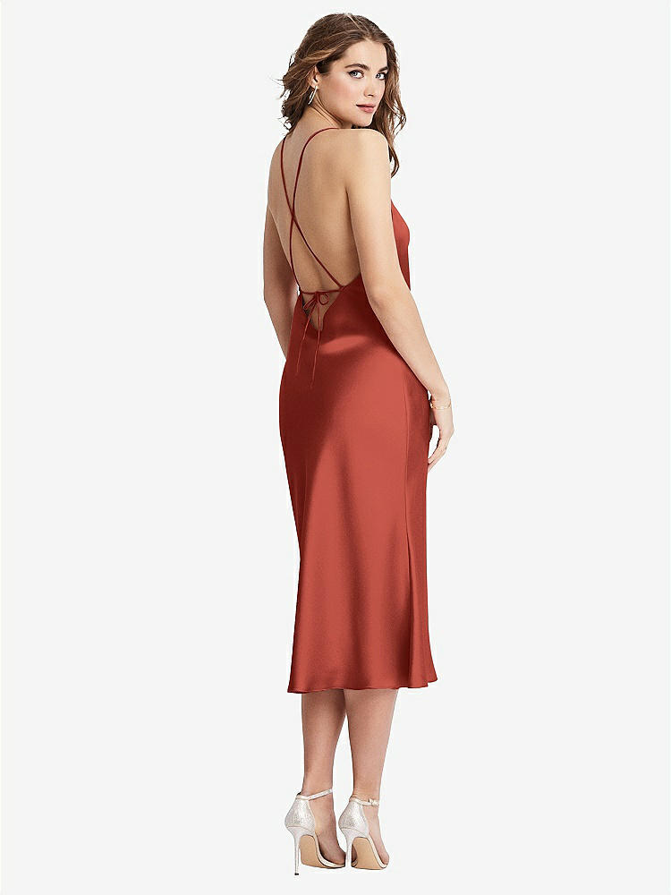 【STYLE: LB001】Cowl-Neck Convertible Midi Slip Dress - Piper【COLOR: Amber Sunset】