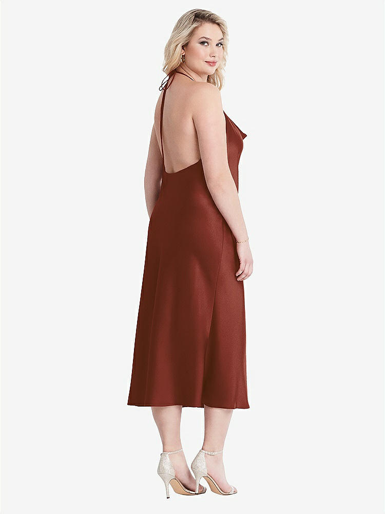 【STYLE: LB001】Cowl-Neck Convertible Midi Slip Dress - Piper【COLOR: Auburn Moon】
