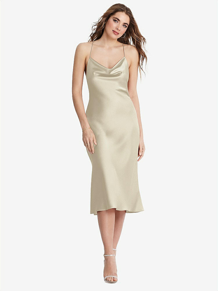 【STYLE: LB001】Cowl-Neck Convertible Midi Slip Dress - Piper【COLOR: Champagne】