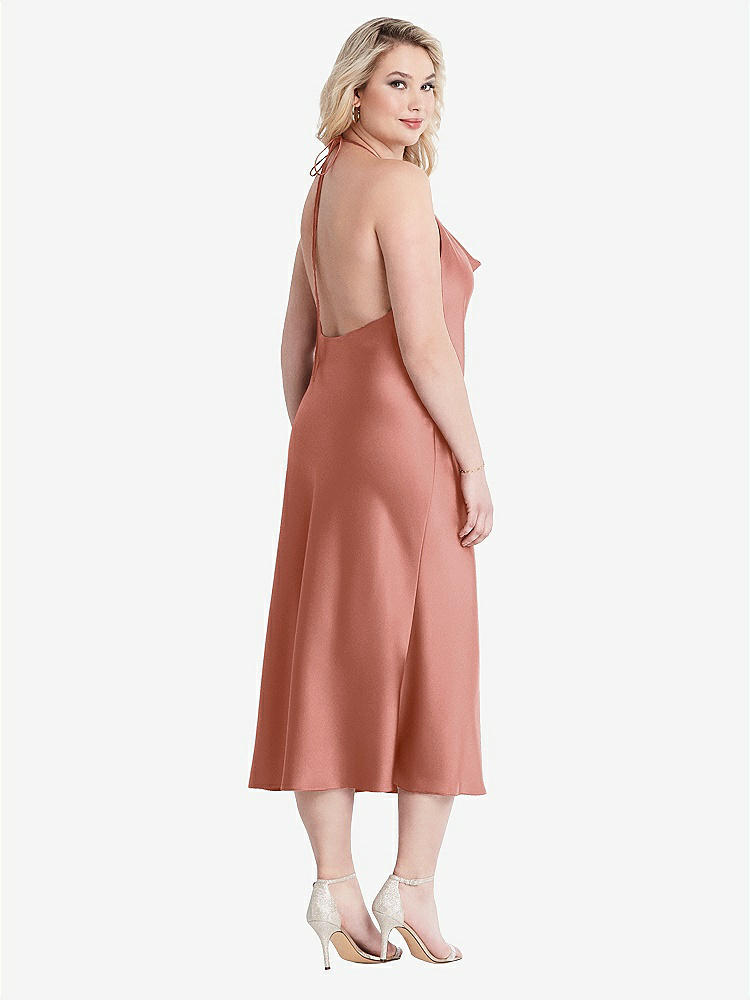 【STYLE: LB001】Cowl-Neck Convertible Midi Slip Dress - Piper【COLOR: Desert Rose】