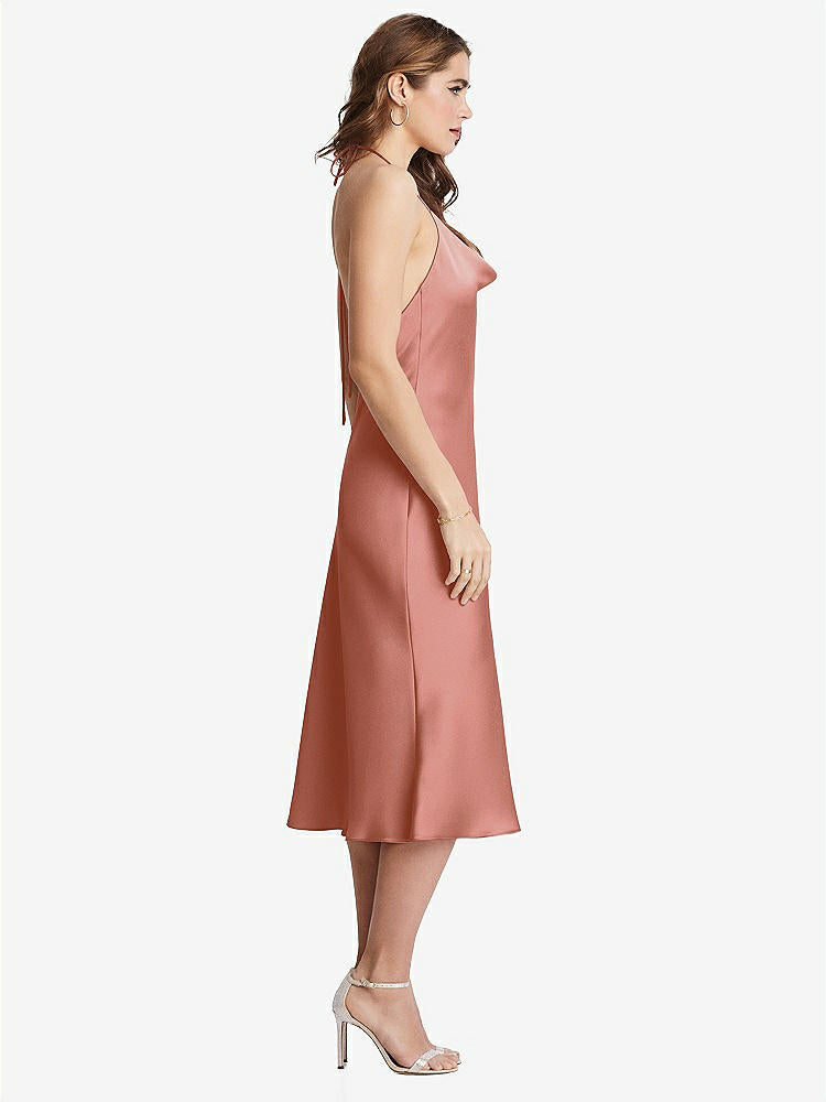 【STYLE: LB001】Cowl-Neck Convertible Midi Slip Dress - Piper【COLOR: Desert Rose】
