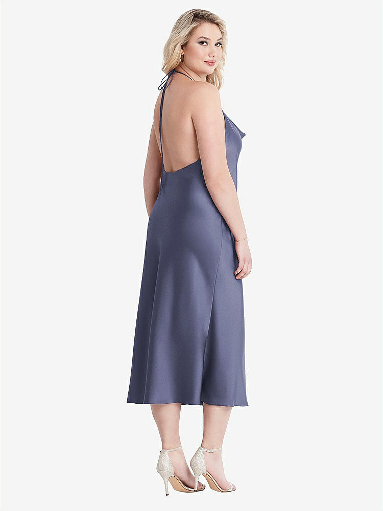 【STYLE: LB001】Cowl-Neck Convertible Midi Slip Dress - Piper【COLOR: French Blue】